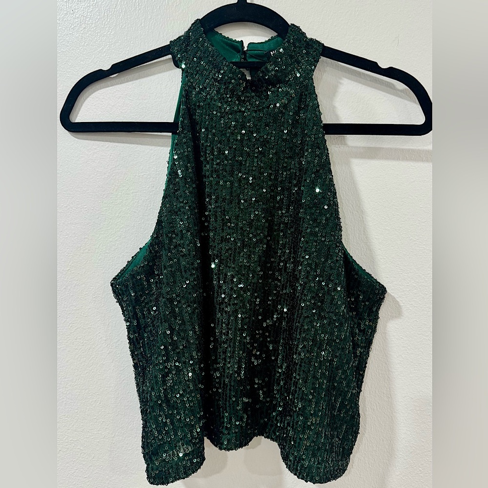NWT Nasty Gal Sequin Halter Top